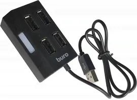 Концентратор Buro BU-HUB4-U2.0, черный