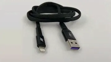 Кабель USB 2.0 на Apple Lightning тканевый черный