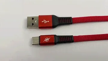 Кабель USB 2.0 на USB Type C тканевый красный