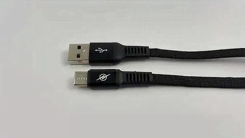Кабель USB 2.0 на USB Type C тканевый черный