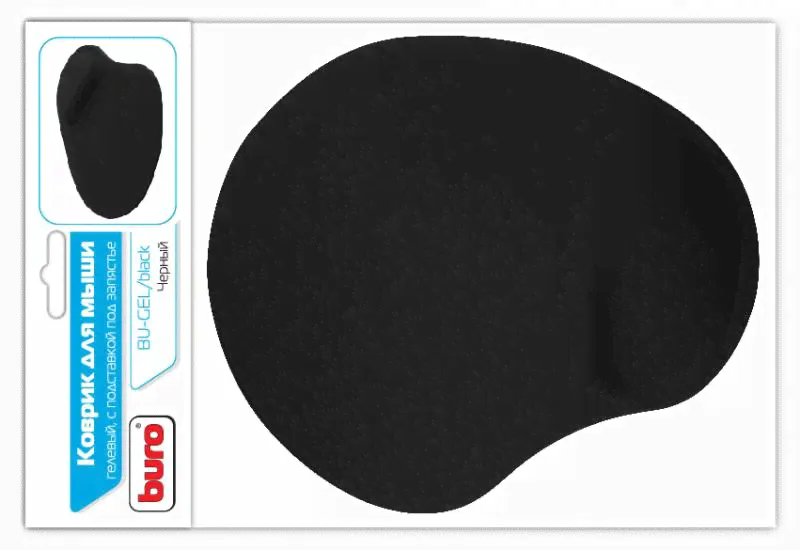 Коврик для мыши Buro BU-GEL 230х205х25мм гелевый черный (BU-GEL/BLACK)