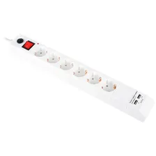 Сетевой фильтр BURO BU-SP5_USB_2A-W 6 розеток 5м белый