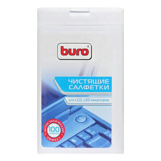 Влажные салфетки Buro BU-tft, 100 шт (туба) для экранов ЖК мониторов-0