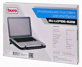 Подставка для ноутбука Buro BU-LCP156-B208 15.6"355x260x21мм 2xUSB 2x 80ммFAN 560г металлическая сетка/пластик черный